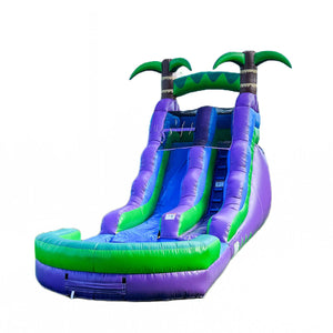 16' Purple Tropical Water Slide with Attached Pool