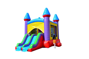 Castle Jelly Bean Bounce House with Dual Slide Combo