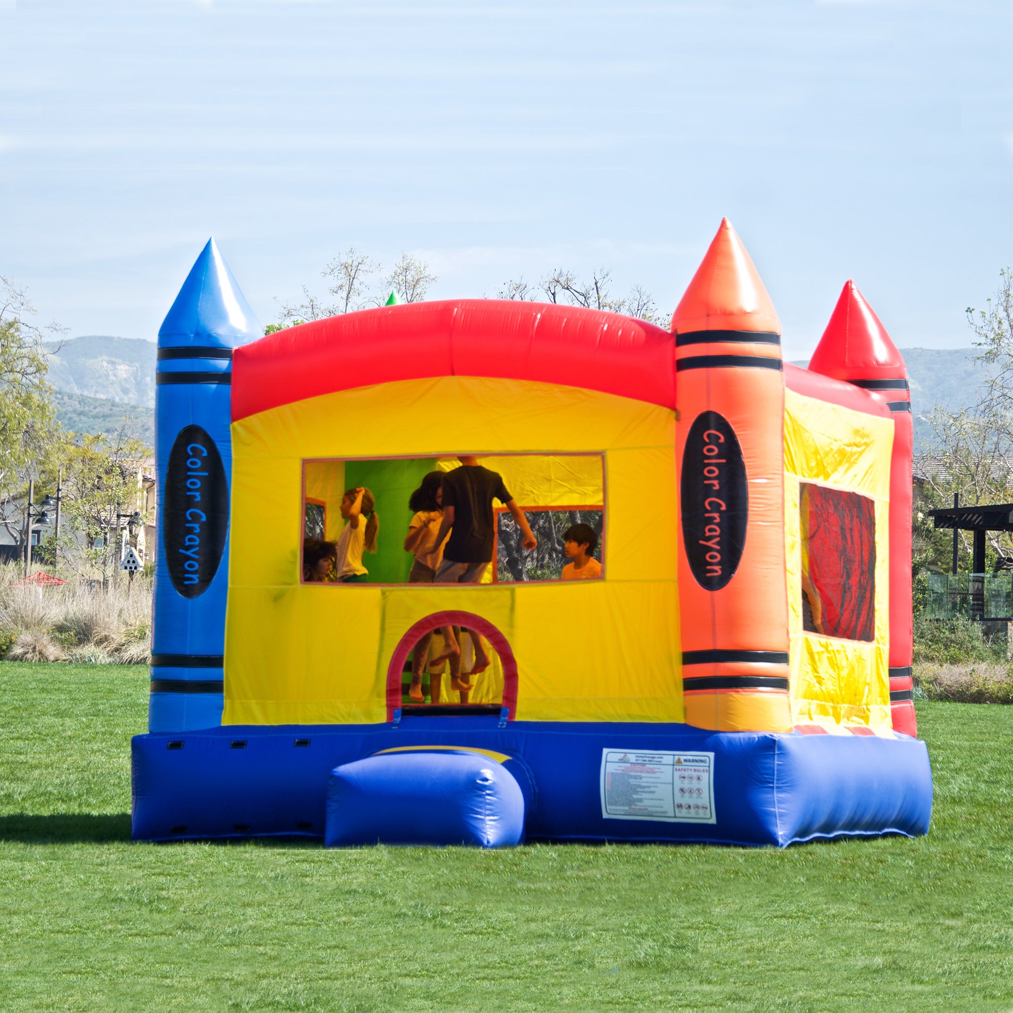 wholesale commercial grade bounce house inflatable castle crayon design for sale