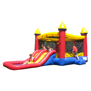 wholesale lighweight rental grade bounce house inflatable slide with pool dream red castle dual lane