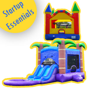 buy bounce house and inflatable water slide combo for startup business rental essentials