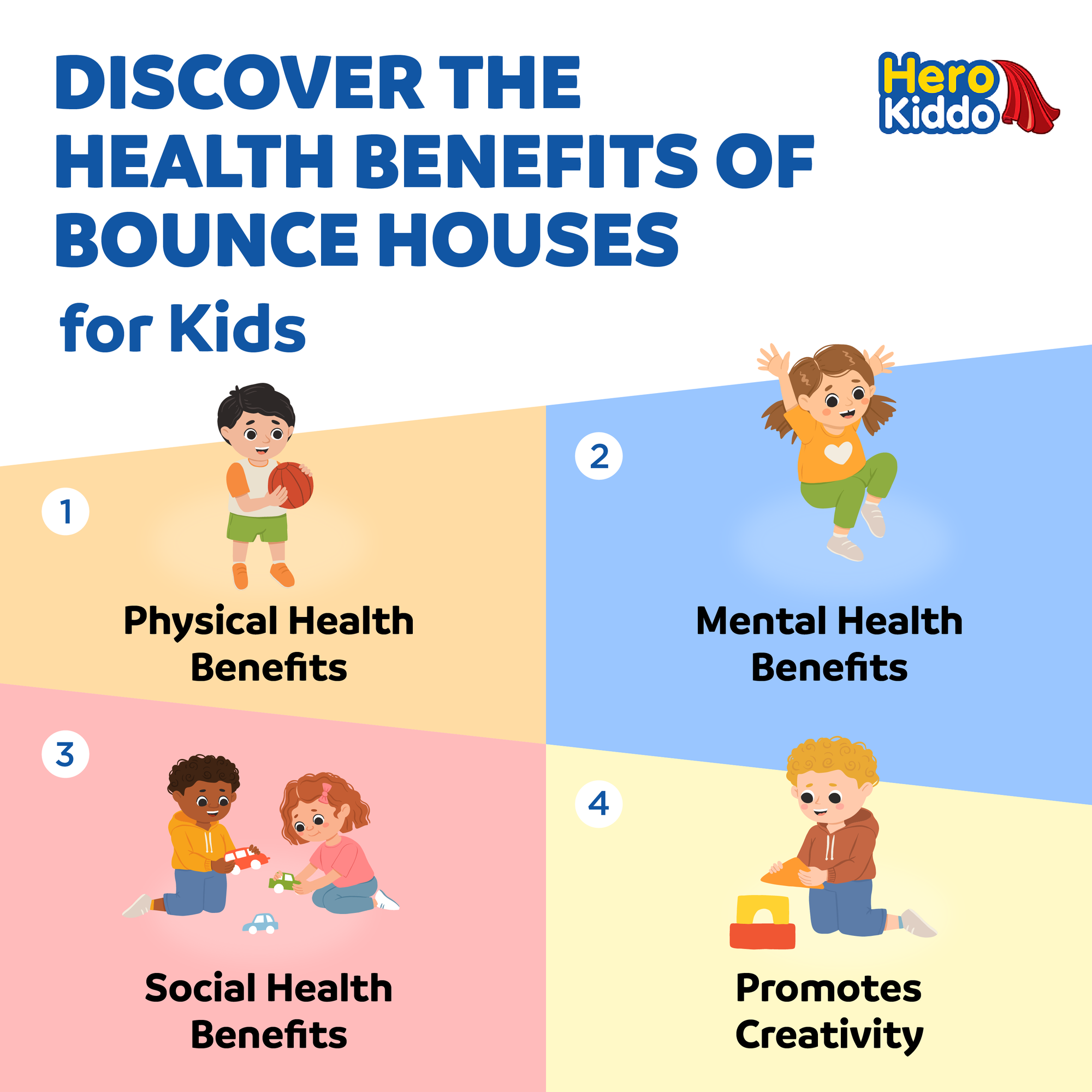 health benefits of bounce houses for kids inflatables boy girl social health physical health mental health for kids creativity children