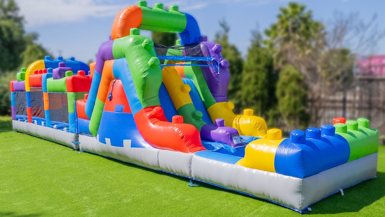 Block Party 42 obstacle course with water slide