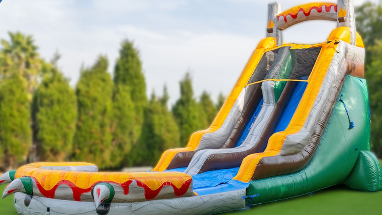 commercial grade bounce house with blower