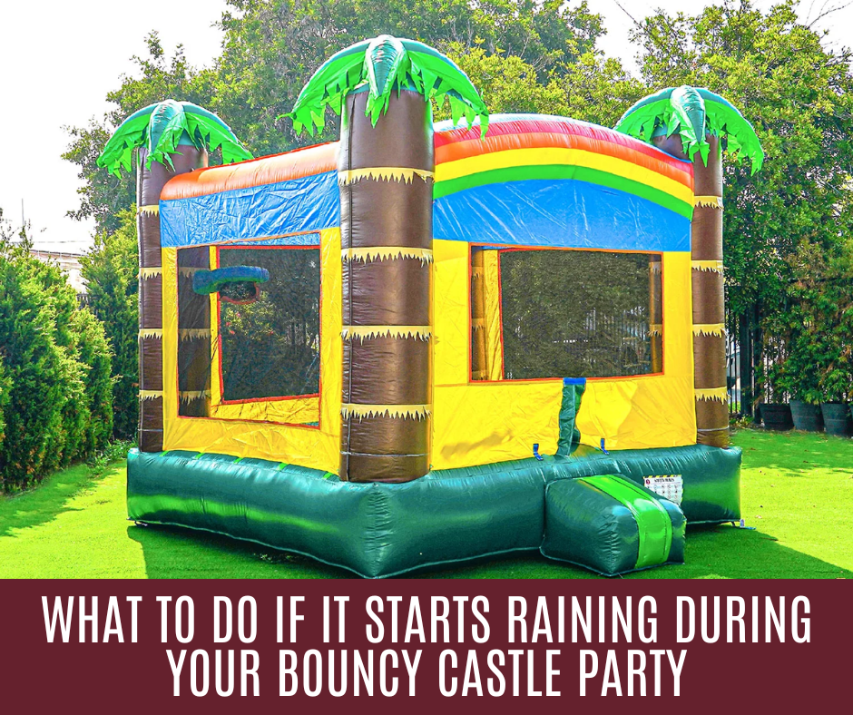Hosting an outdoor party with a bouncy castle