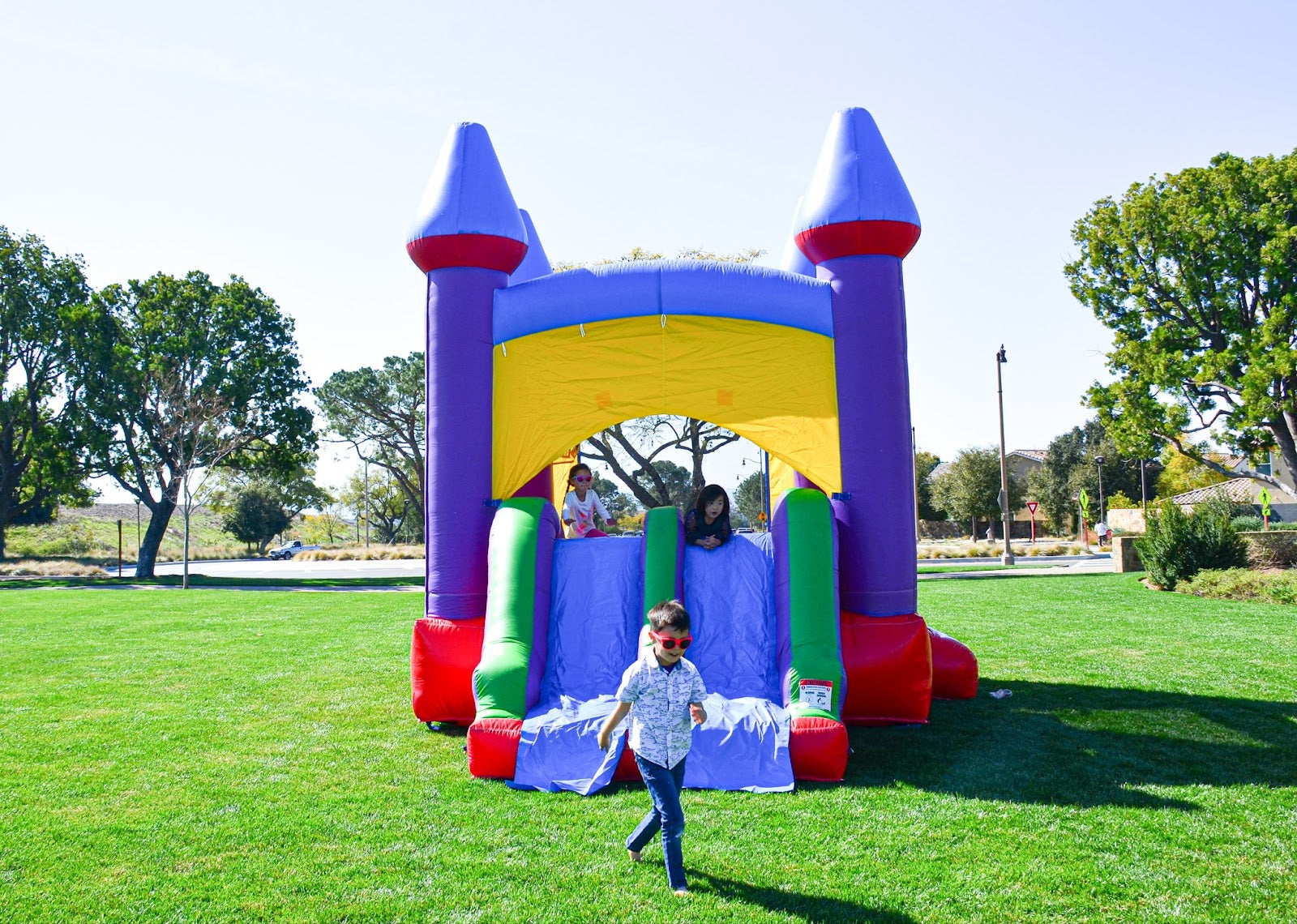 bounce house with pool