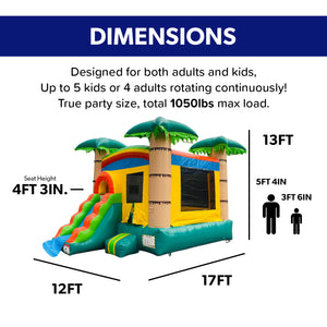 Tropical Breeze Bounce House with Slide Combo