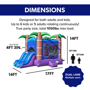 Enchanted Forest Bounce House with Dual Slide Combo