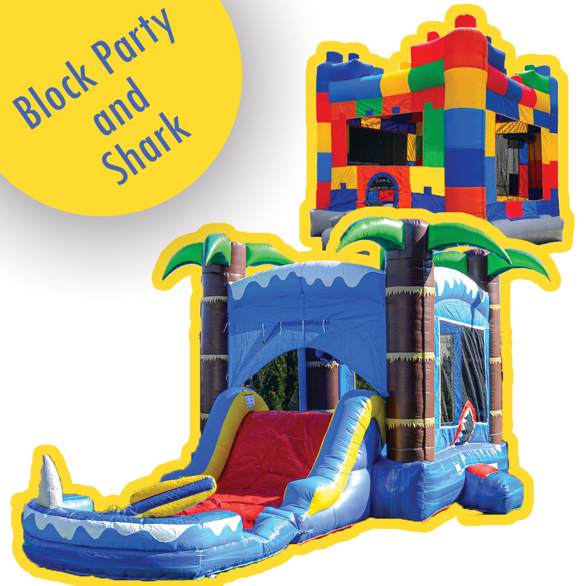 Block Party and Shark Combo Bundle - Hero Kiddo Inflatables