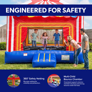 Big Top Carnival Dome Bounce House 15'x13' with High-Ceiling Dome & Extra Large Bouncing Floor