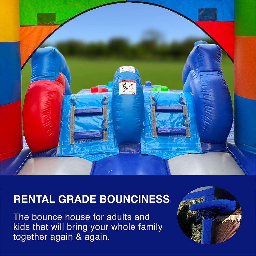 Block Party 14'x26’ Bounce House Water Slide Combo - Hero Kiddo Inflatables