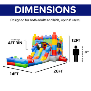 Block Party 14'x26’ Bounce House Water Slide Combo
