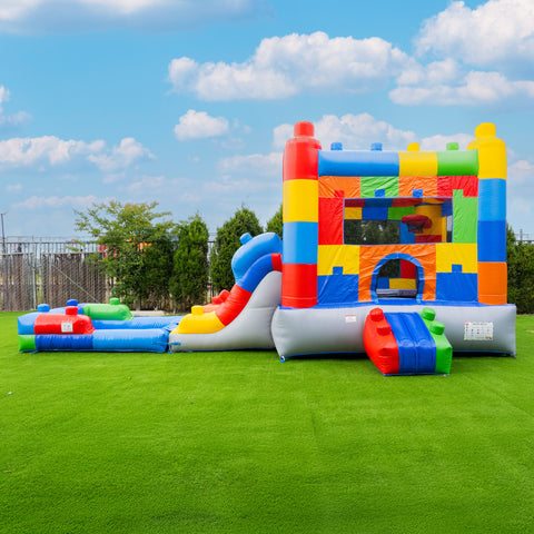 Block Party 14'x26' Bounce House Water Slide Combo Hero Kiddo