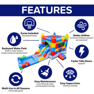 Block Party 14'x26’ Bounce House Water Slide Combo