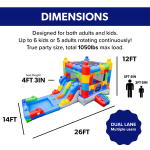 Block Party 14'x26’ Bounce House Water Slide Combo
