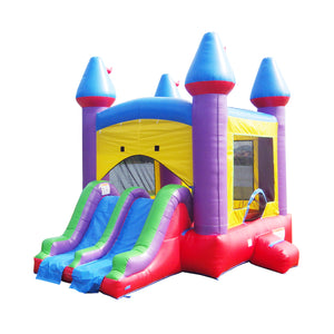 Castle Jelly Bean Bounce House with Dual Slide Combo