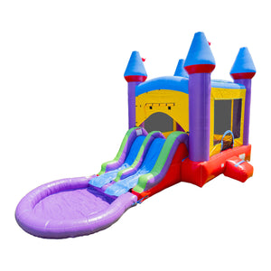 Castle Jelly Bean Bounce House with Dual Slide Combo