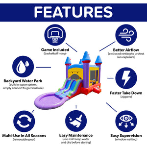 Castle Jelly Bean Bounce House with Dual Slide Combo