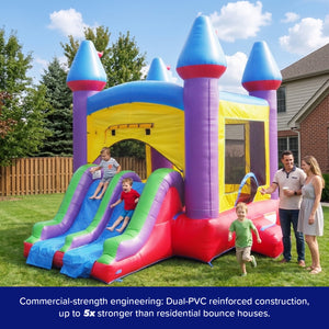 Jelly Bean Castle Bounce House with Dual Slide Combo