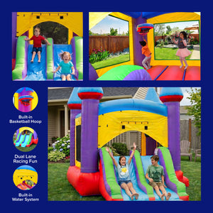 Jelly Bean Castle Bounce House with Dual Slide Combo