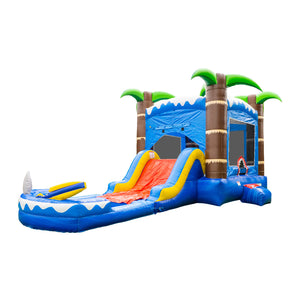 Ocean Shark Bounce House Water Slide with Pool Combo