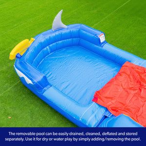 Ocean Shark Bounce House Water Slide with Pool Combo