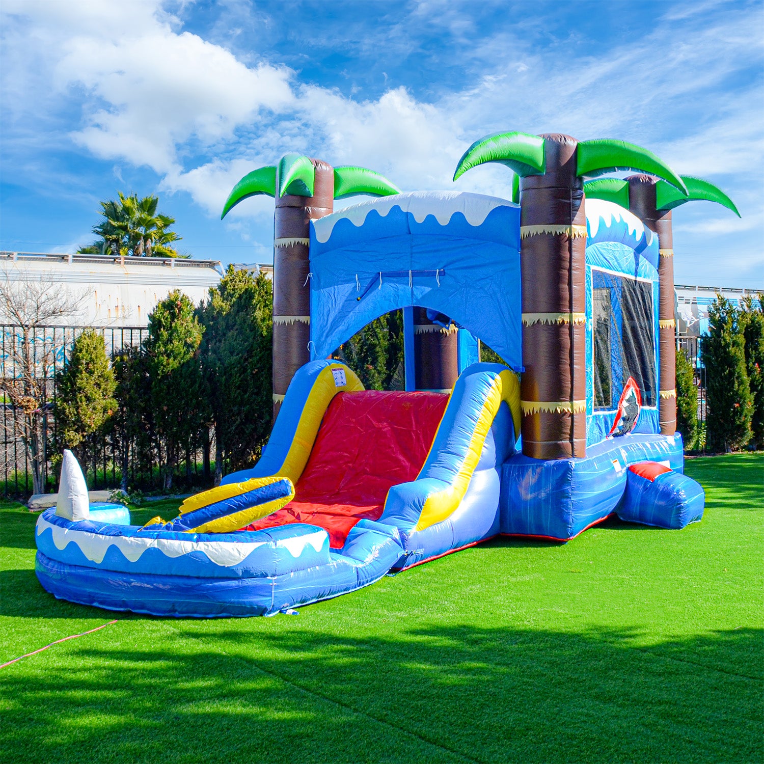 Ocean Shark Bounce House Water Slide with Pool Combo