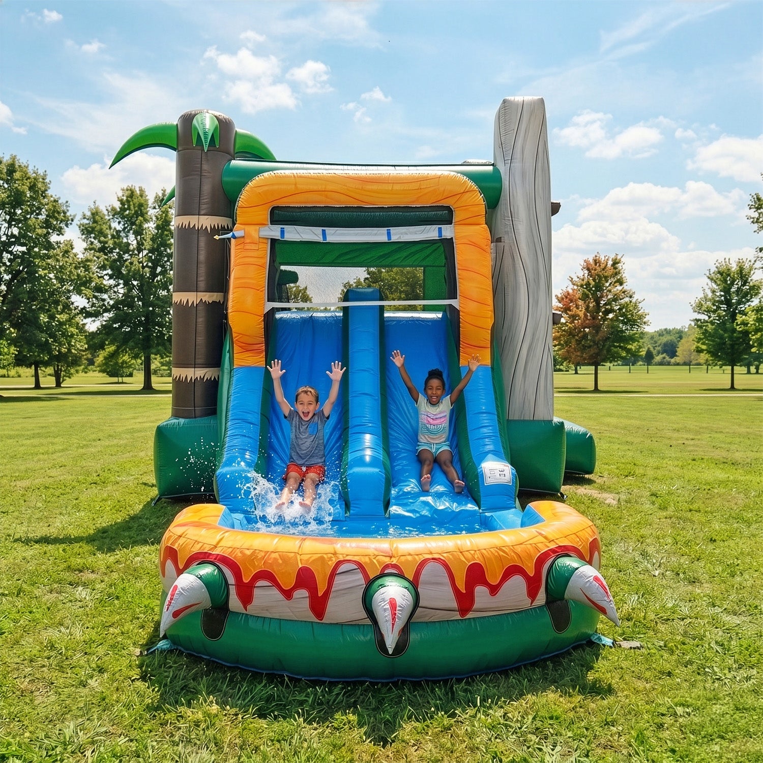 NEW! T-Rex Adventure XL Inflatable Bounce House Combo With