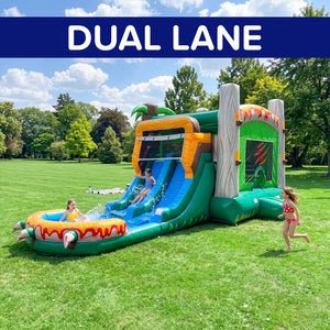NEW! T-Rex Adventure XL Inflatable Bounce House Combo With Attached Pool