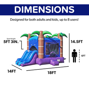 Enchanted Forest Bounce House with Dual Slide Combo