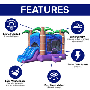 Enchanted Forest Bounce House with Dual Slide Combo