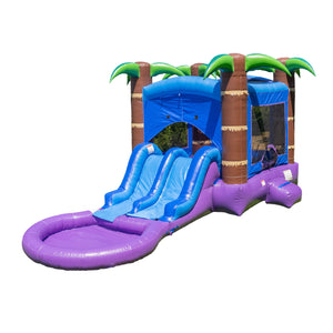 Enchanted Forest Bounce House with Dual Lane Water Slide and Detachable Pool Combo