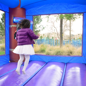 Enchanted Forest Bounce House with Dual Lane Water Slide and Detachable Pool Combo