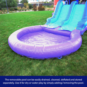Enchanted Forest Bounce House with Dual Lane Water Slide and Detachable Pool Combo