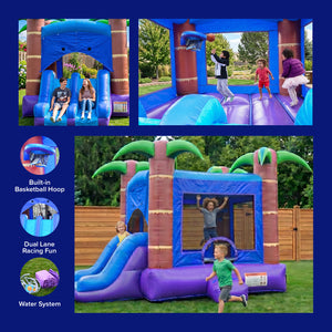 Enchanted Forest Bounce House with Dual Slide Combo
