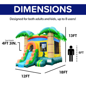 Tropical Breeze Bounce House with Slide Combo