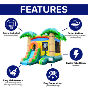 Tropical Breeze Bounce House with Slide Combo