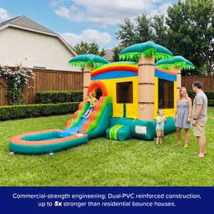 Tropical Breeze Bounce House Water Slide with Detachable Pool Combo