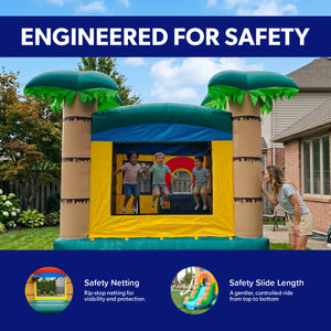 Tropical Breeze Bounce House with Slide Combo