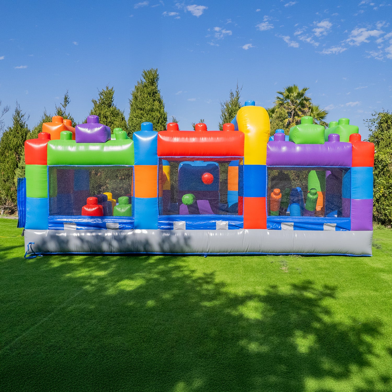 NEW! Block Party 20' Obstacle Course - Hero Kiddo Inflatables