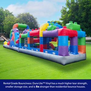 NEW! Block Party 42' Obstacle Course with Water Slide