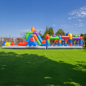 NEW! Block Party 42' Obstacle Course with Water Slide