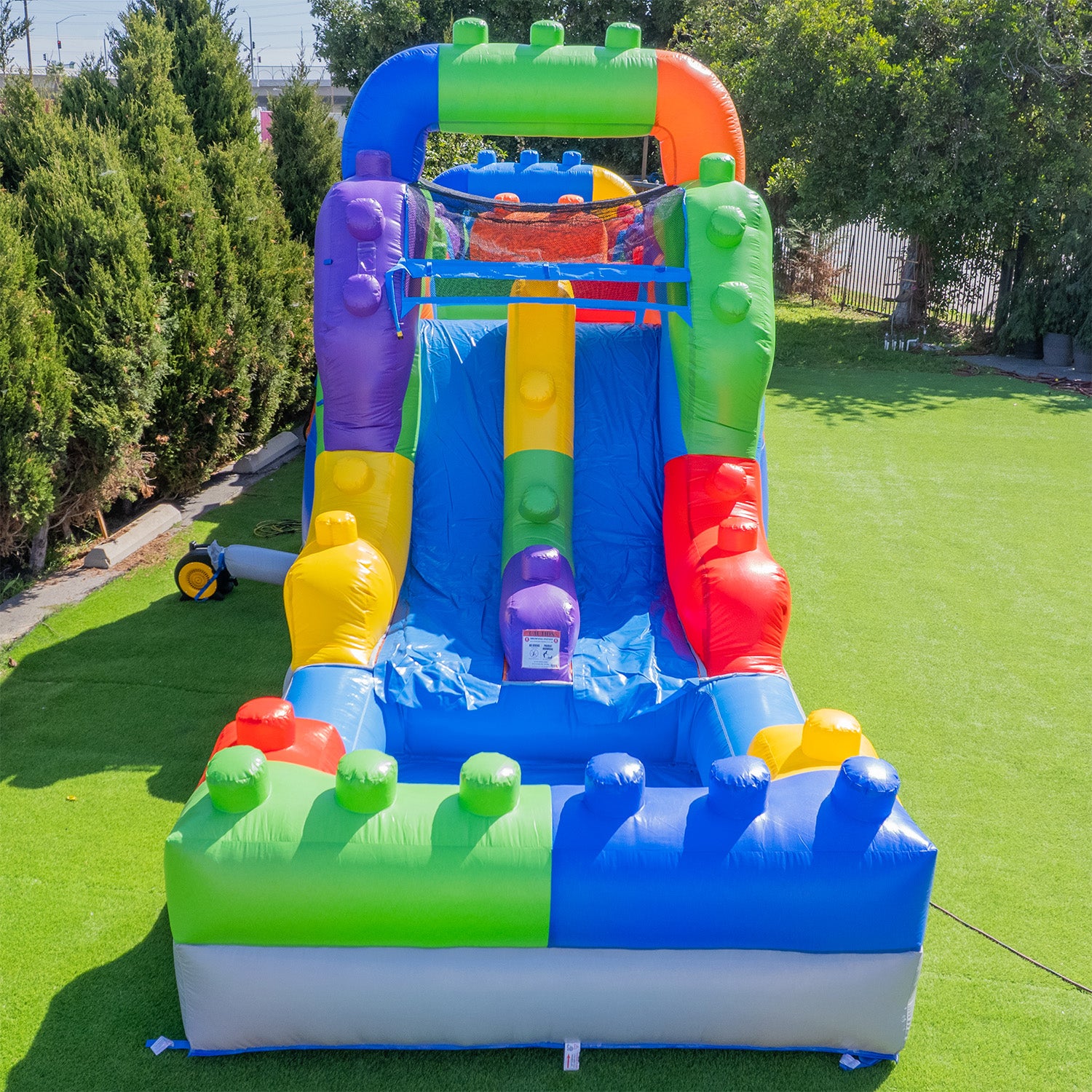 NEW! Block Party 42' Obstacle Course with Water Slide - Hero Kiddo ...