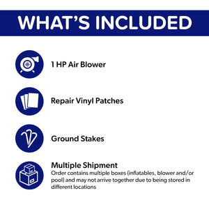 NEW! T-Rex Adventure 12’ Dual Lane Backload Inflatable Water Slide with Attached Pool