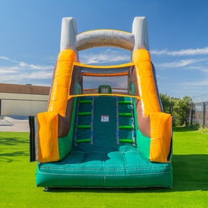 NEW! T-Rex Adventure 12’ Dual Lane Backload Inflatable Water Slide with Attached Pool