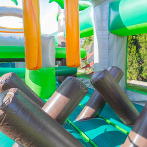 NEW! T-Rex Adventure 42’ Inflatable Obstacle Course with Water Slide