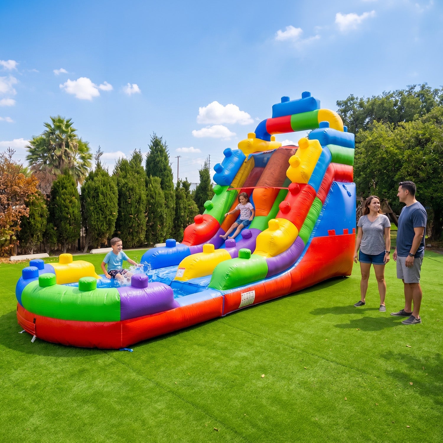 Block Party 16' Water Slide and Pool β commercial inflatable water slide