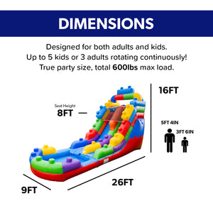 Block Party 16' Water Slide and Pool