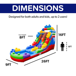 NEW! Block Party 16' Water Slide and Pool