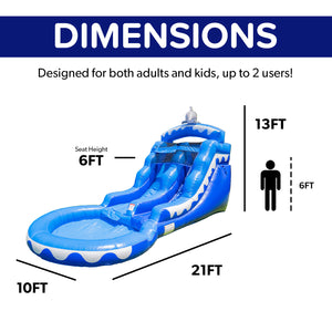 13' Dolphin Water Slide with Pool
